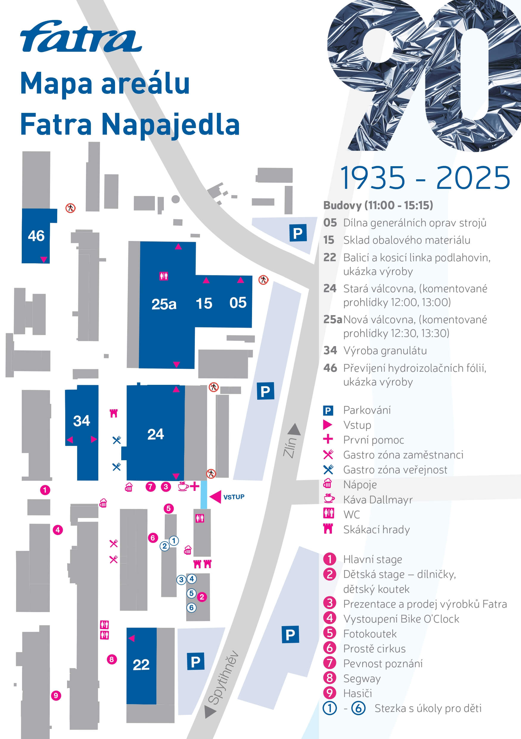 Mapa areálu Fatra Napajedla - 90 let Fatra